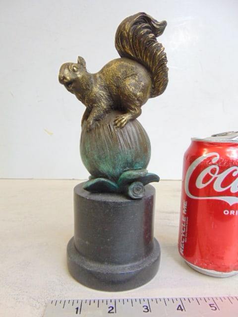 Bronze squirrel on a large nut, Ferdinand Pautrot, 6" by 4" (1 of 4)