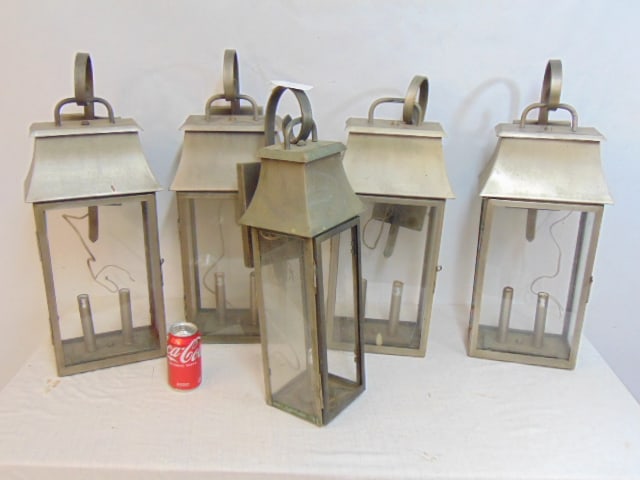 5 Lanterns 4 matching, Hand-Crafted nyu The Urban Electric Co. Charleston, SC, several have broken (1 of 5)