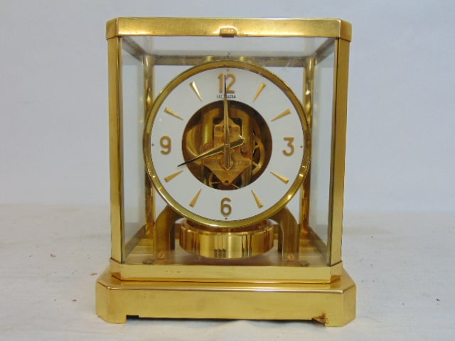LeCoultre Atmos clock, brass & glass case, wheel turns, but untested over prolonged period. (1 of 4)