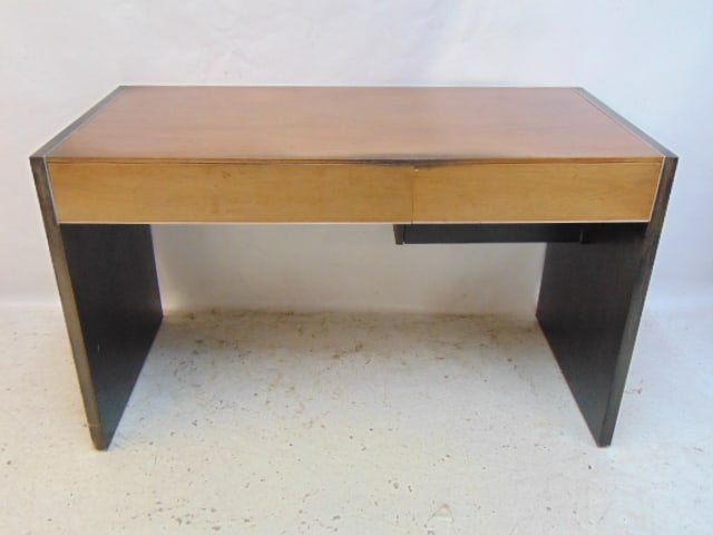 Mid-Century Dunbar rosewood desk w/ ebonized sides, hiden file draw, 49 3/4" x 24" & 29 1/2" height, (1 of 5)