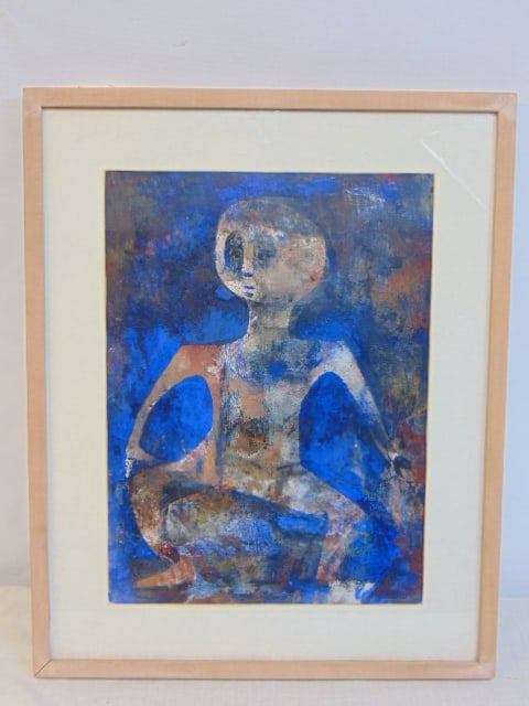 Painting, Figure, unsigned, watercolor on paper, 15 1/4" x 11.5" (1 of 4)