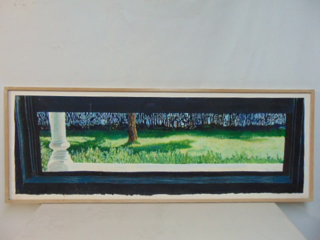 Painting, "The Yard From Within", by Alice Dalton Brown, watercolor, 19.5" by 59" (1 of 5)