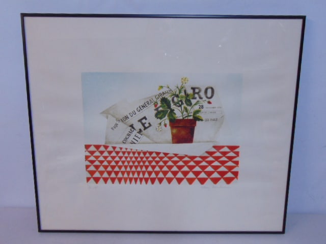 Artist Proof print, "Le Figaro", Mary Faulconer, edition 11/35, 21.5" by 25.5", on arches paper. (1 of 5)