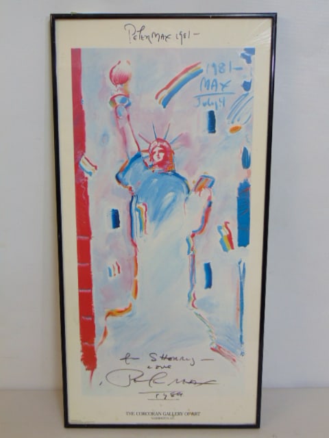 Gallery poster, signed by Peter Max, Statue of liberty, The Corcoran Gallery of Art, 25" by 12" (1 of 4)