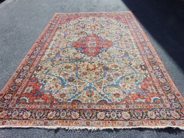 Room Size Persian carpet, some wear, carpet is 12'9" by 8'3" (1 of 6)