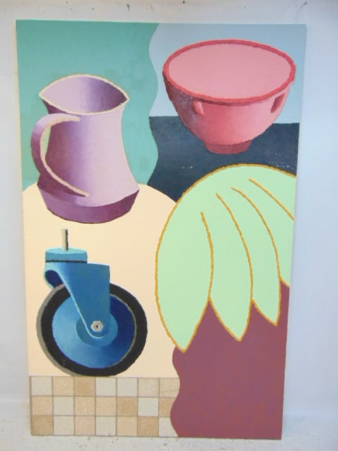 Painting, "Out on a Financial Limb", Scott Brodie, oil wax, linoleum on canvas, 84" by 54": Painting, "Out on a Financial Limb", Scott Brodie, oil wax, linoleum on canvas, 84" by 54"