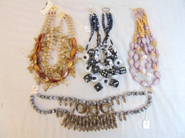 Costume jewelry necklaces black & white dice necklace & other: Costume jewelry necklaces black & white dice necklace & other