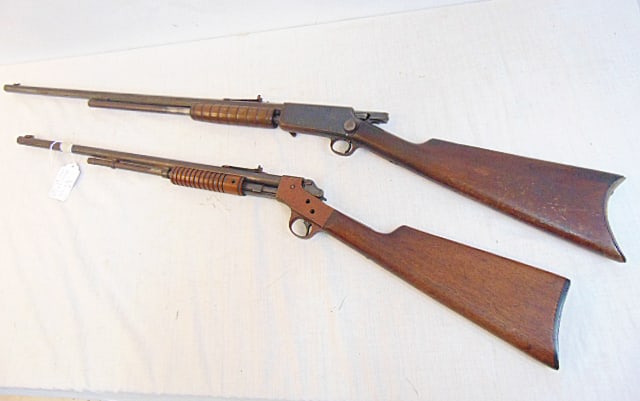 2 rifles, Marlin 1904 octagon .22 pump action, with Stevens .22 parts gun. NOTE all rifles other: 2 rifles, Marlin 1904 octagon .22 pump action, with Stevens .22 parts gun. NOTE all rifles other than black powder are subject to FFL background check, shipping and background checks are handled by a 