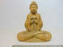 Carved wood seated Buddha figure, fine detail, carved olive wood (?), height is 12.25"