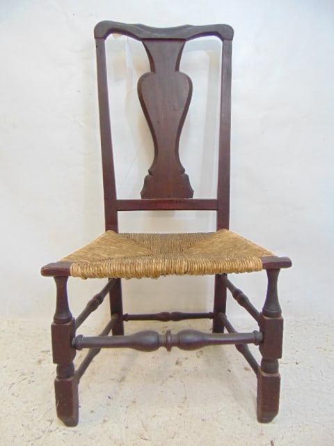 Antique bannister chair, rush seat, chair is 20" wide, 14" deep, height is 38": Antique bannister chair, rush seat, chair is 20" wide, 14" deep, height is 38"