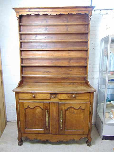 Continental cupboard, two pieces, drawers over double door base, open top, in 18th Century style, (1 of 5)