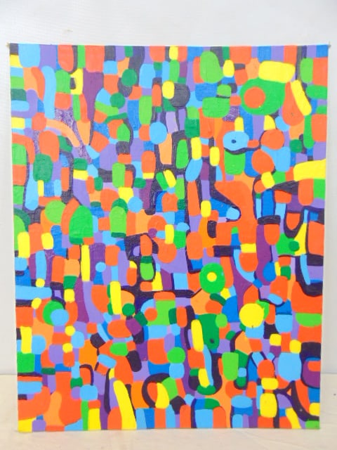 Painting, abstract, Louise Abrams, oil on canvas board, 16" by 20" (1 of 5)
