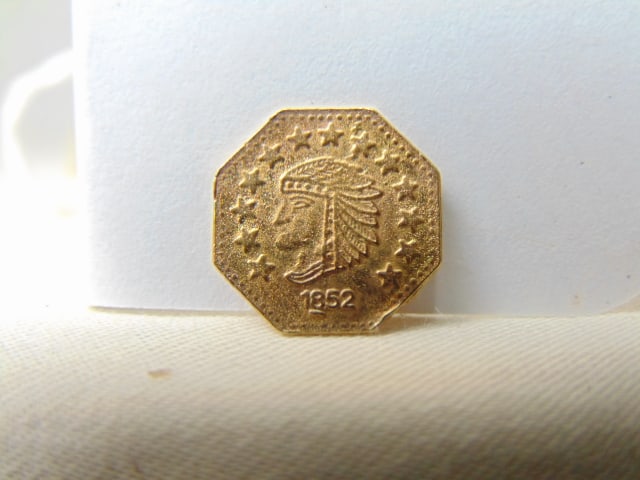Gold coin 1852 California 1/2 dollar gold piece.: Gold coin 1852 California 1/2 dollar gold piece.