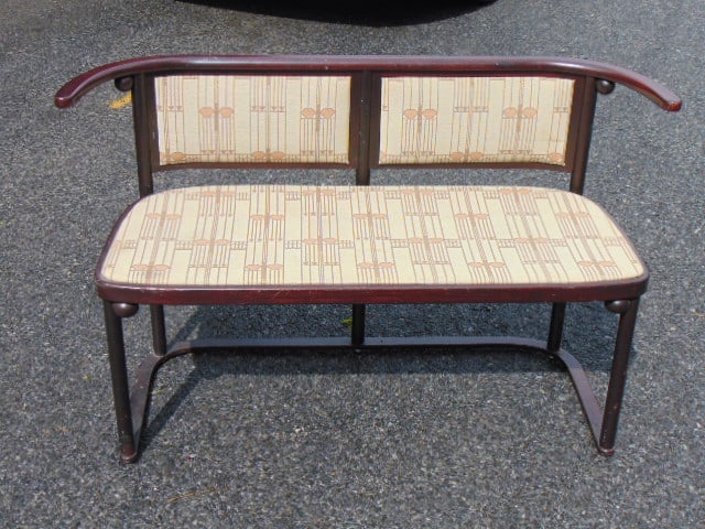 Joseph Hoffmann bench, authorized copy, "Sole Creation Authorized by Joseph Hoffmann Estate", (1 of 6)