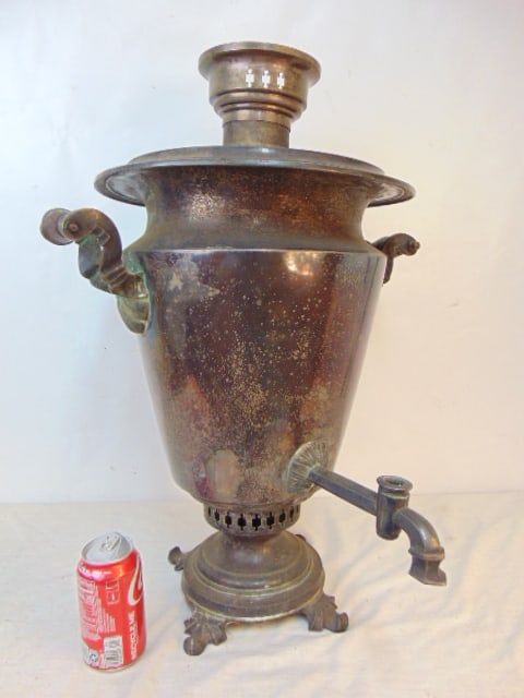 Large silver plated Russian Samovar, 19th Century, height is 24.5", no markings (1 of 4)