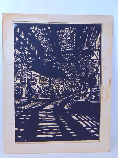 Screenprint on paper, The El at Myrtle Avenue, Brooklyn Nancy Gray, 25" by 18 3/8", (1 of 6)