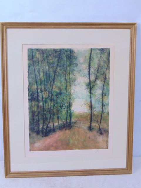 Lithograph, "L'Oree"signed Bernard Gantner, 73/150, with certificate of authenticity, 21" by 17" (1 of 5)