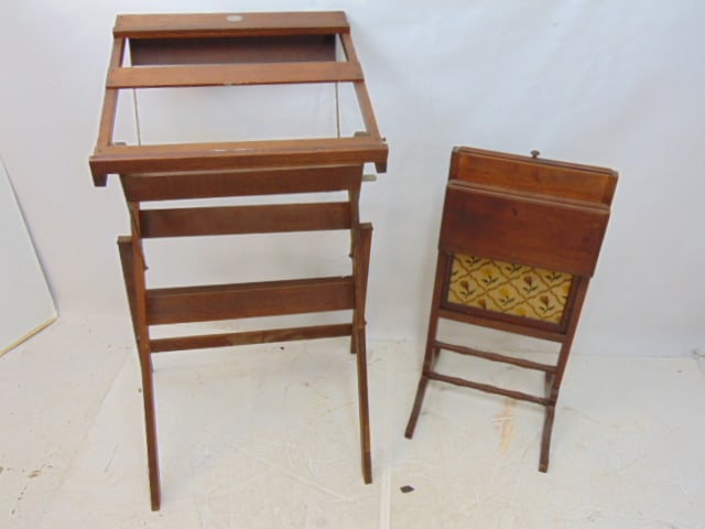 1901 adjustable Drafting Art Table & small screen with collapsible shelf, adjustable drafting table (1 of 6)