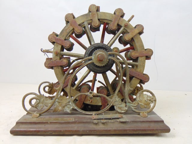 Patent Model, electrical coil device, no label, maker is C.J.B. Gaume, wood base is split. Note, all (1 of 6)