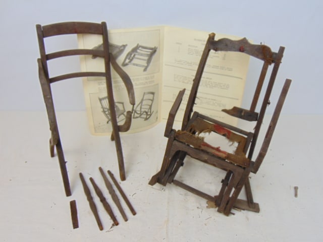 Patent Model, 2 Folding chairs, by E. Tucker, with catalog from Cliff Peterson Collection, Mr. (1 of 5)