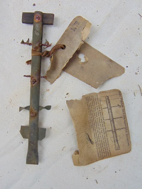 Patent Model, "Fence Post", by Peter H. Inman, 1878, label in poor condition. Note, all Patent: Patent Model, "Fence Post", by Peter H. Inman, 1878, label in poor condition. Note, all Patent Models were found in rather distressed condition, most are affected by water damage and are in as found c