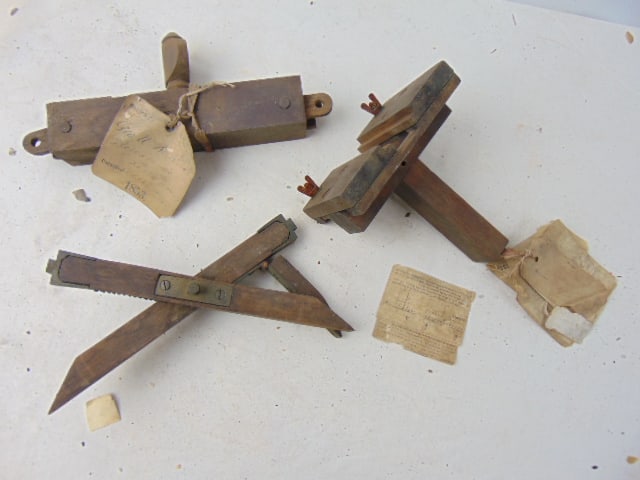 3 Patent Models, woodworking tools, "Saw Jointer", name illegible, "wood fastener", Geo. Barnes, (1 of 8)