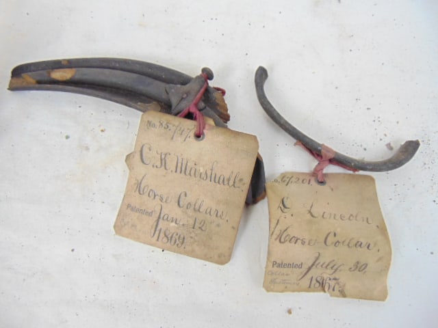 3 Patent Models, various horse collar models, "Horse Collar", by L. Lincoln, 1867; others Note, all (1 of 6)