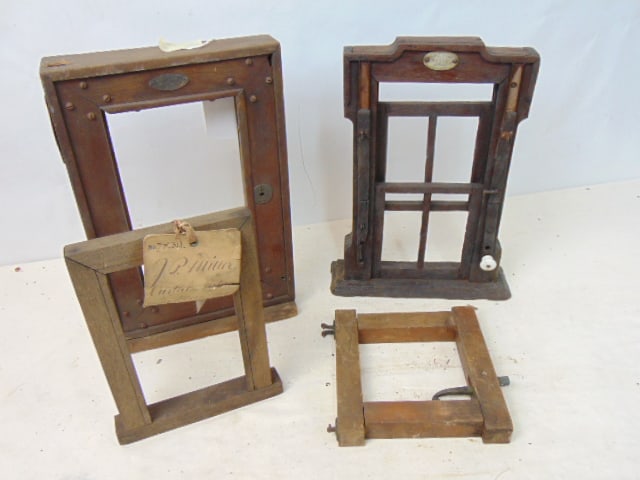 Patent Model lot, 4 window, curtain holder, locking mechanism models, one is labeled, "Curtain.." by (1 of 8)