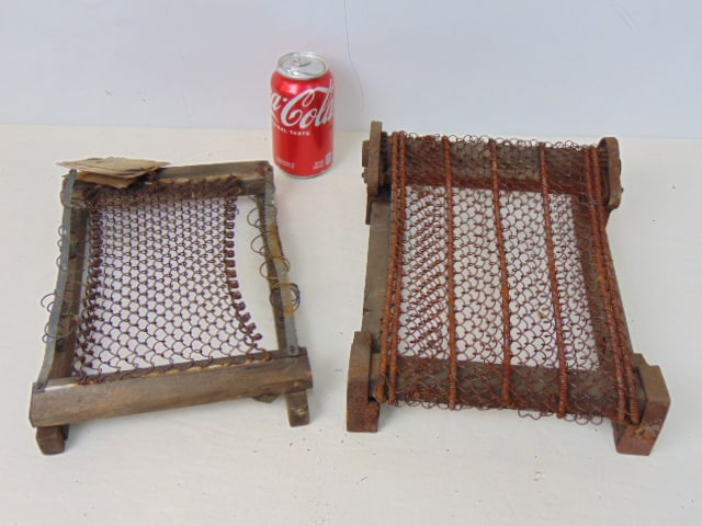 2 Patent Models, "Spring Bed Bottom & , Bed Spring tension adjustment, one has label (but faded) (1 of 6)