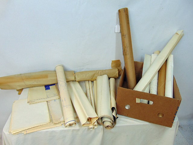 Architectural drawings, blue prints, The Buddhist Association of the United States, temple plans (1 of 11)