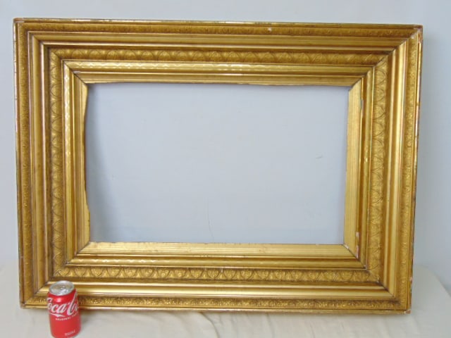 Large gilt frame, various floral designs, interior lining is chipped, partially missing, some gilt (1 of 5)