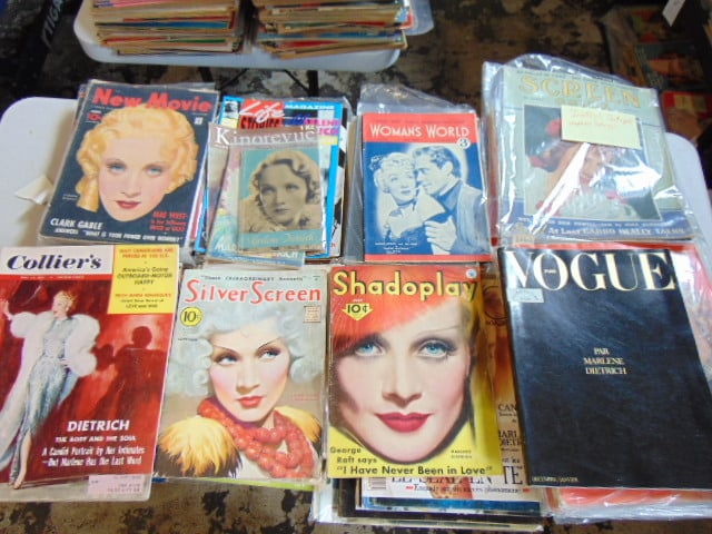Large collection Marlene Dietrich ephemera, magazines, publications. (1 of 4)