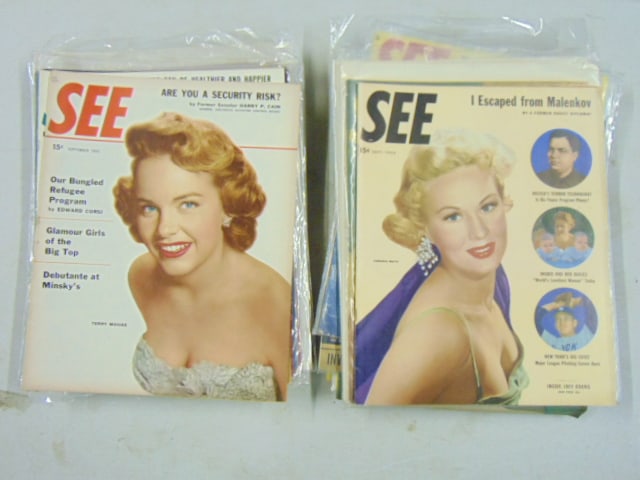 Lot vintage See magazines, 40's & 50's, 20 plus: Lot vintage See magazines, 40's & 50's, 20 plus
