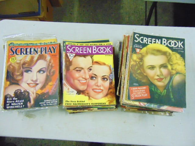 Large lot vintage movie magazines, Screen Play, Screen Book, 1930's (1 of 4)