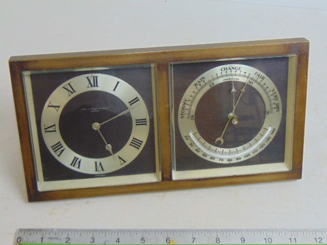 Barometer / clock combo by Shreve, Grump & Low Co, Boston, bronze case. (1 of 5)