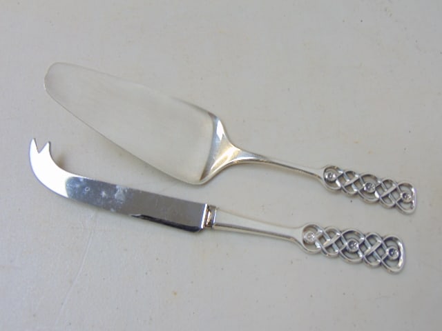 Butter knife & cake server, David Andersen '830 silver (1 of 4)