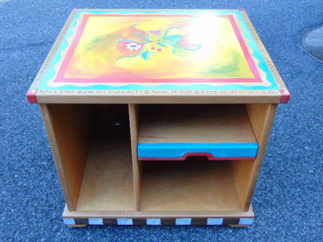 Sticks furniture, large nightstand, handpainted, square, 28 1/4" x 25" height 25 1/2",: Sticks furniture, large nightstand, handpainted, square, 28 1/4" x 25" height 25 1/2",