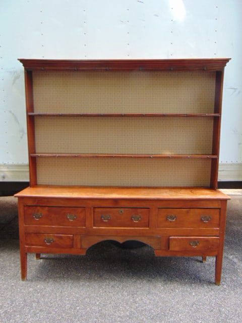 Welsh style cupboard, open top, 5 drawers in base, cabinet is 71.75" wide, depth is 16.25', height (1 of 5)