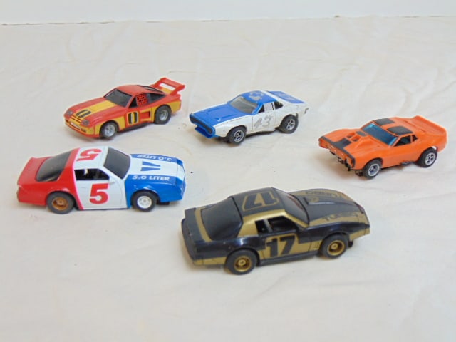 Lot of 5 Tyco, A/FX electric toy race cars, made in Singapore, China, Honk Kong. (1 of 6)