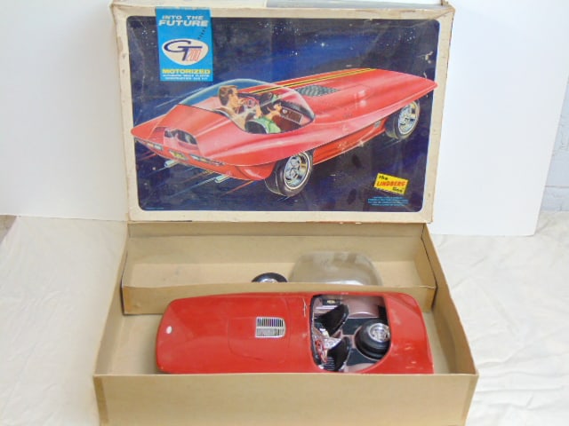 The Lindberg Line toy car, "Into the Future GT 200, motorized, in original box, as is condition, (1 of 6)