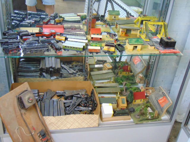 Large lot Trix scale trains, tracks, accessories, various locomotives, transformer, buildings more. (1 of 8)