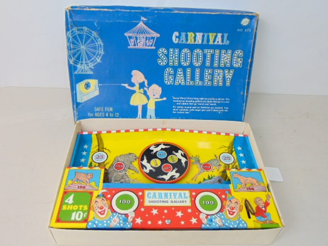 Vintage Carnival Shooting gallery game in box, 17" wide, 11" tall (1 of 5)