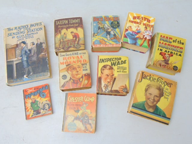 Lot "Big Little" books, Buck Rogers, Tailspin Tommy, Mac of The Marines, more, includes 10 books (1 of 4)