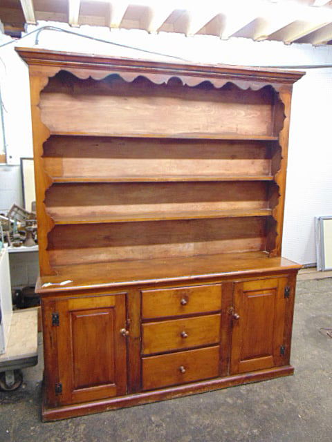 Large cupboard, open top, base has three drawer in center flanked by two doors, cabinet is one (1 of 5)