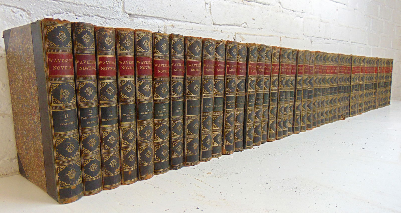 Large set books, "The Waverly Novels", by Sir Walter Scott 1874, includes 49 volumes. (1 of 6)