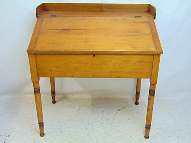 Pine lift top, slanted desk, 3 small drawers inside, desk is 39.25" wide, 24.75" deep, height is 42" (1 of 4)