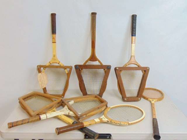 7 vintage racquets, including Re Jack Kramer by Wilson; Maureen Connolly for Wilson; All Star by: 7 vintage racquets, including Re Jack Kramer by Wilson; Maureen Connolly for Wilson; All Star by Bancroft; Greenwood, Spalding; Slazenger & Alice Marble "Famous Finalists" series racket by Wilson