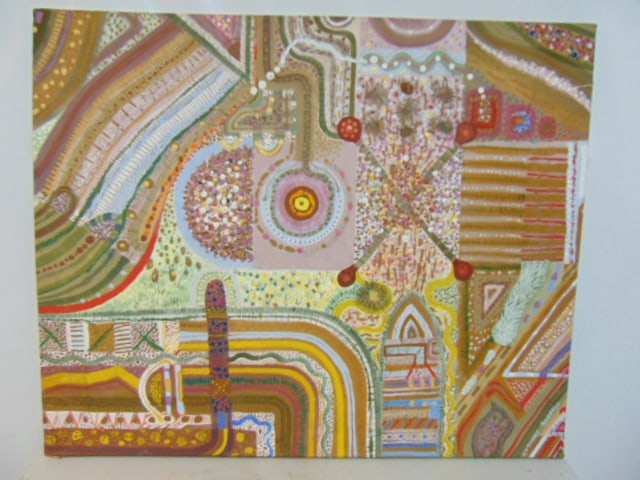 Painting, abstract, signed Anthony Russell, oil on canvas, 38" by 46.5" (1 of 5)