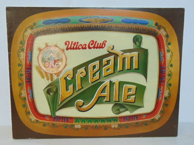 Advertisement illustration on canvas, "Utica Club Cream Ale", 20" by 26": Advertisement illustration on canvas, "Utica Club Cream Ale", 20" by 26"