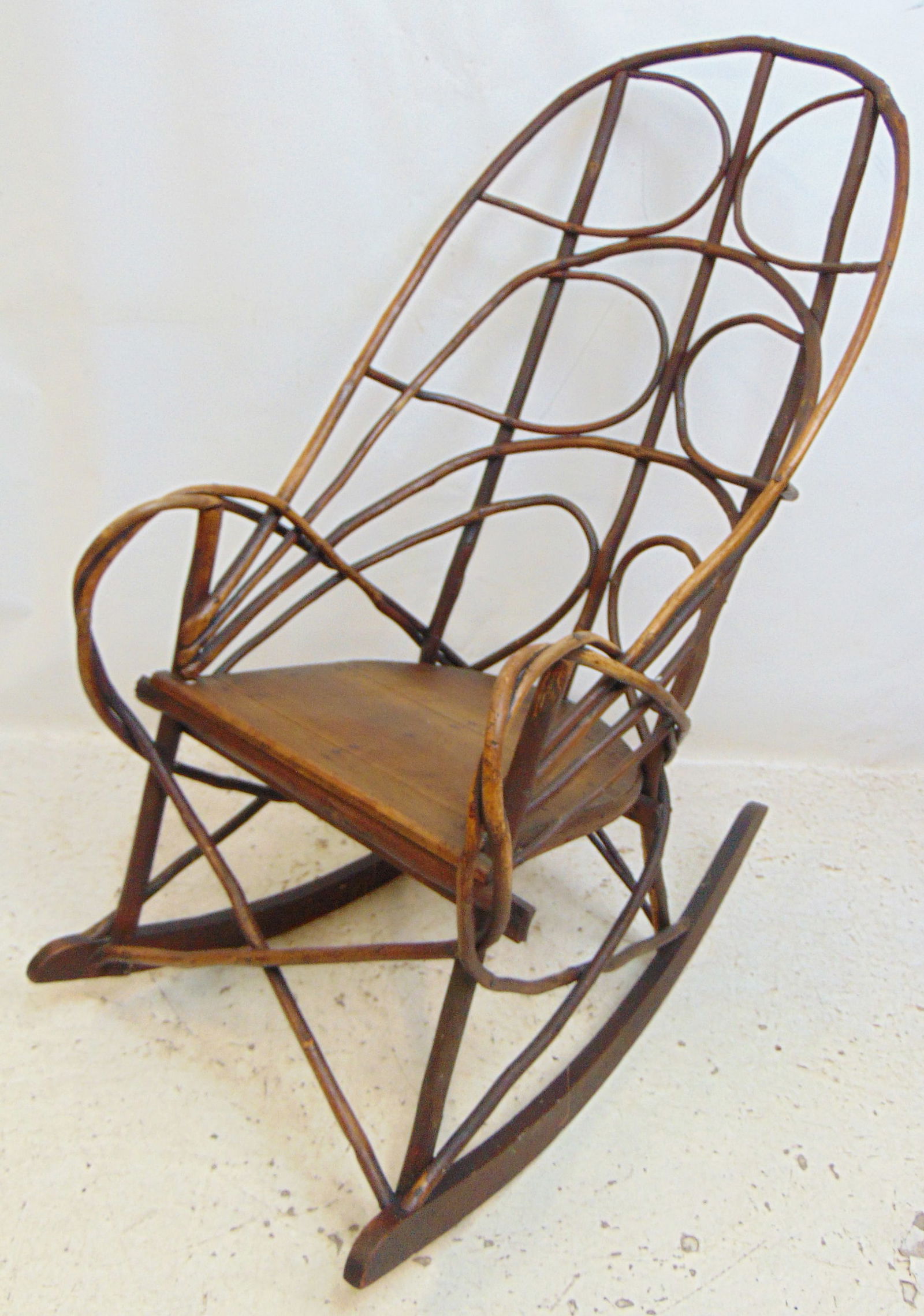 Exceptional folk art twig rocker (1 of 6)